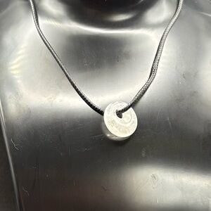 🤍 Clear Frosted Donut Pendant Necklace 🤍